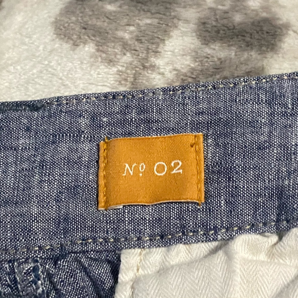 Pilcro And The Letterpress Anthropologie Pant Women Size2 Blue Linen‎ Wide Leg - Picture 6 of 7